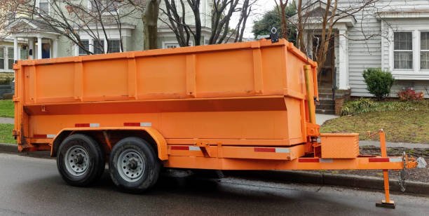 orange industrial dumpster